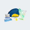 Laerdal Pocket Mask w/Oxygen Inlet & Head Strap w/Gloves in Blue Soft Pack Part #: 83004033