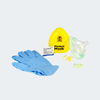 Laerdal Pocket Mask w/Oxygen Inlet & Head Strap w/Gloves in Yellow Hard Case Part #: 83001133