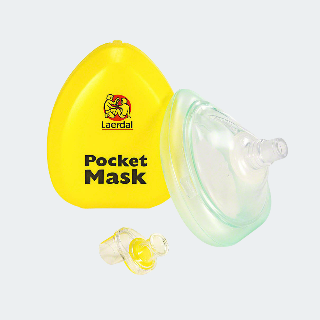 Laerdal Pocket Mask w/o Gloves and Wipe in Yellow Hard Case Part #: 82001933
