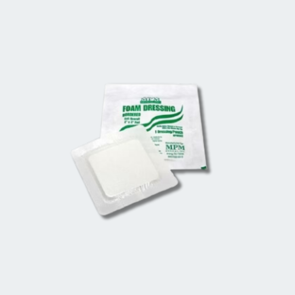 MPM Foam Dressing, Sterile, 4 x 4 Square with Border, Fenestrated 