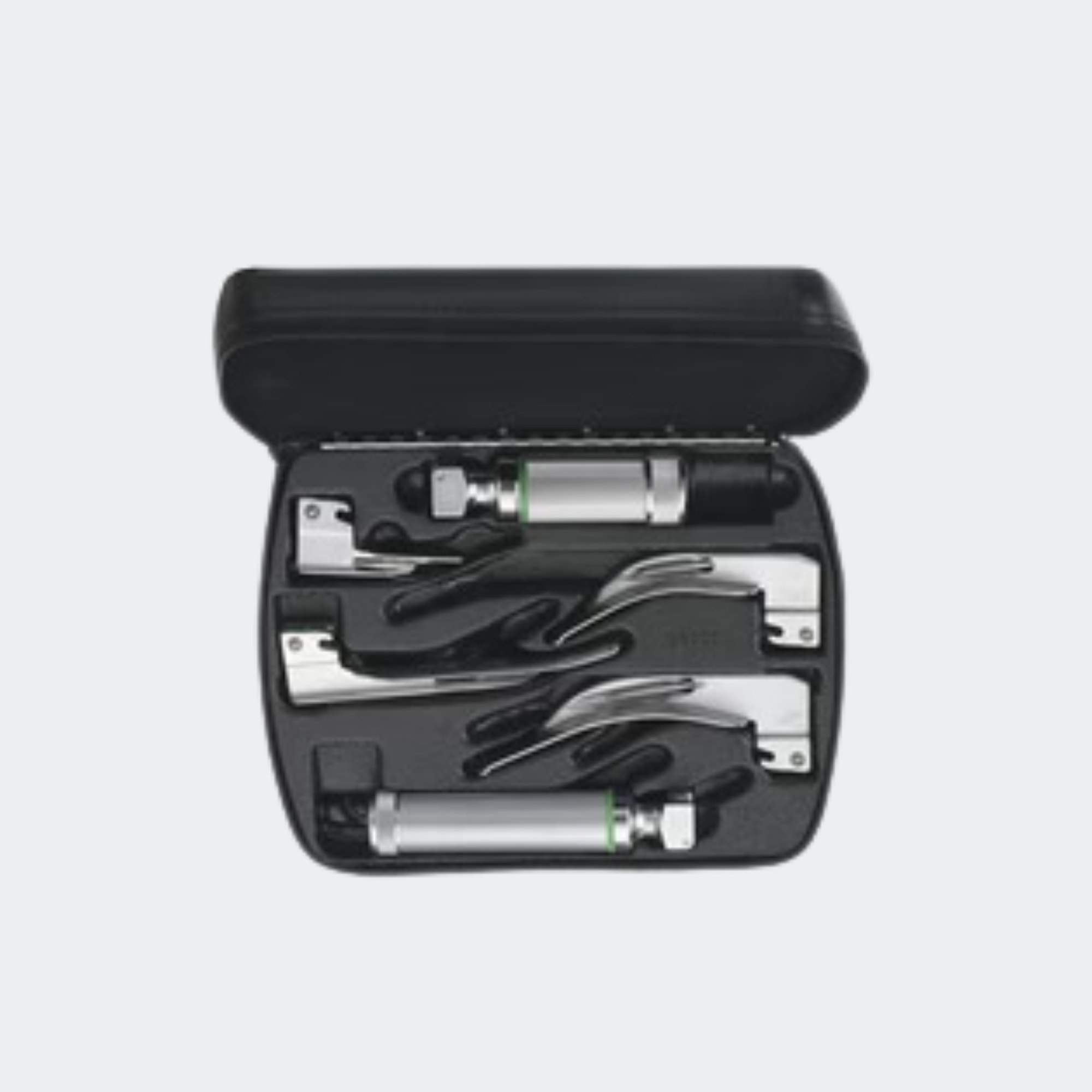 MacIntosh and Miller 2.5 V Halogen HPX Fiber-Optic Laryngoscope Set