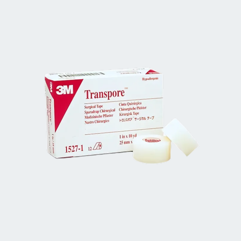 Medical Tape 3M™ Transpore™ White Water Resistant Plastic 1 Inch X 10 Yard