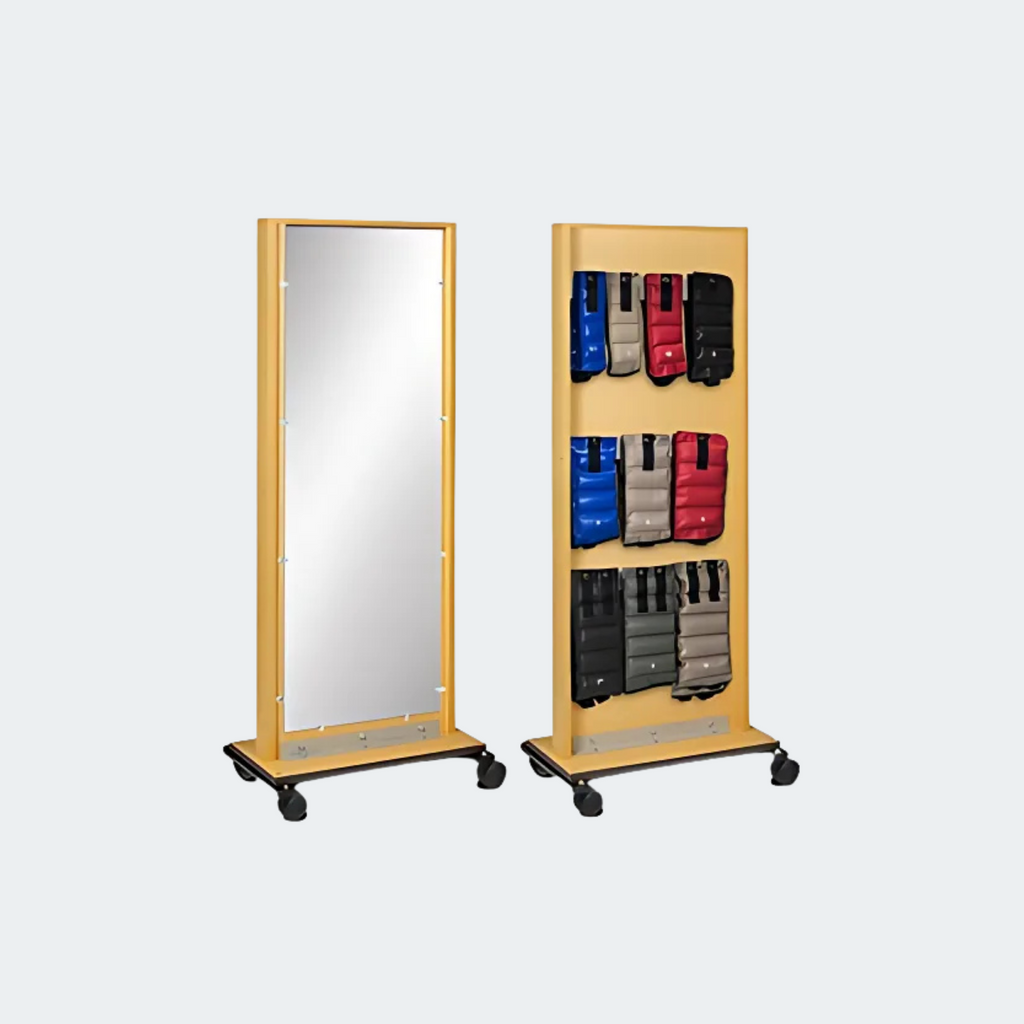 Mobile Adult Mirror with Cuff Weight Rack