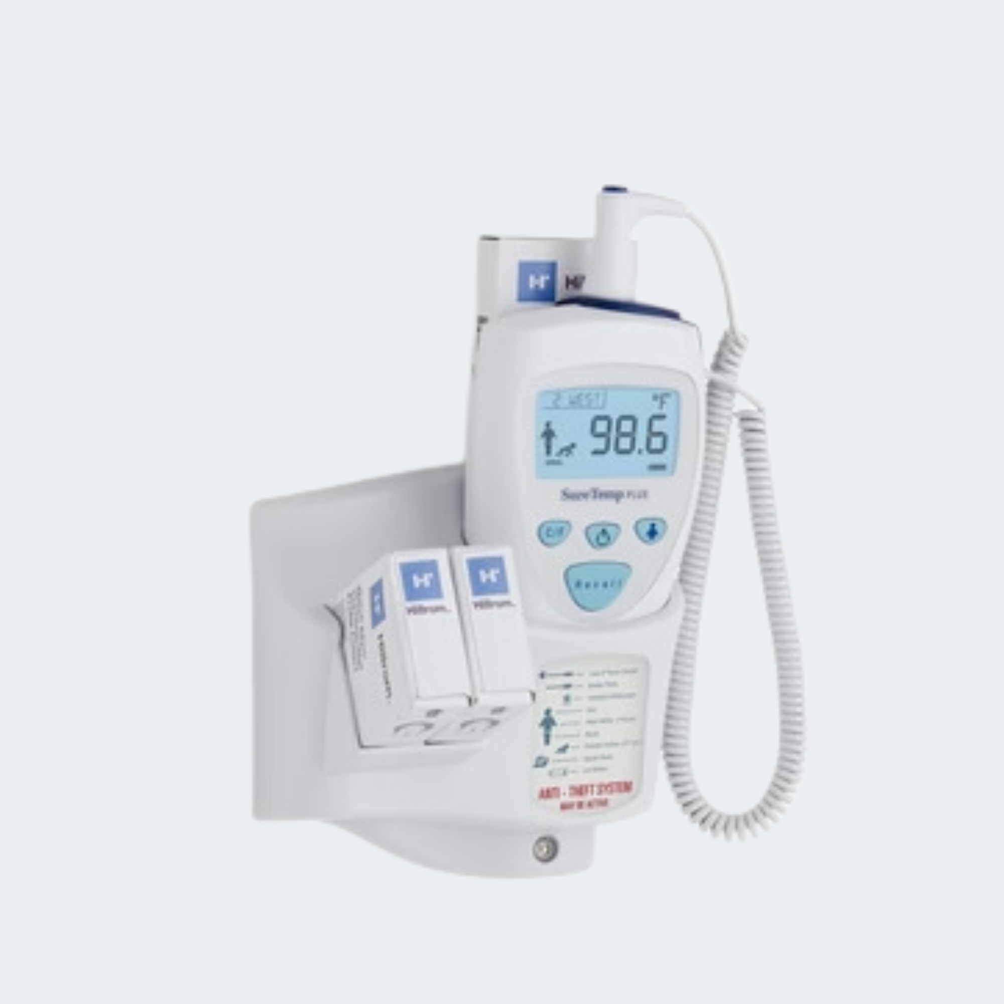Model 692 Electronic Thermometer, Wall Mount, Security System, ID Location Field, Oral Probe, Oral Probe Well, 3-Year Limited Warranty
