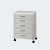 Molded Top, Mobile Treatment Cabinet with 5 Drawers