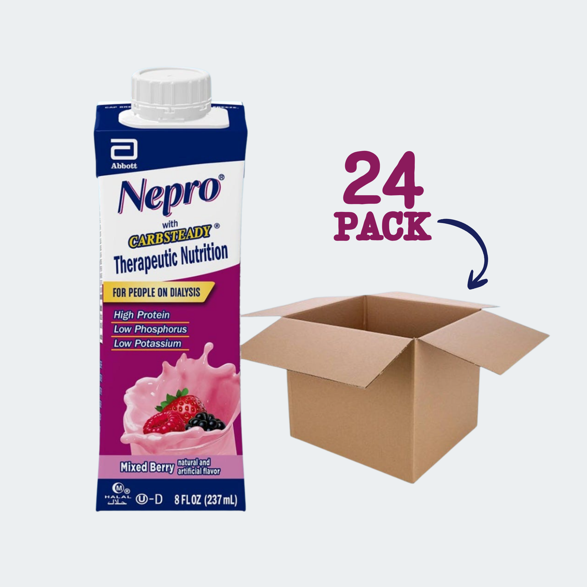 Nepro Shake Mixed Berry with Carbsteady 8oz (24/CA) SKU#: 64796