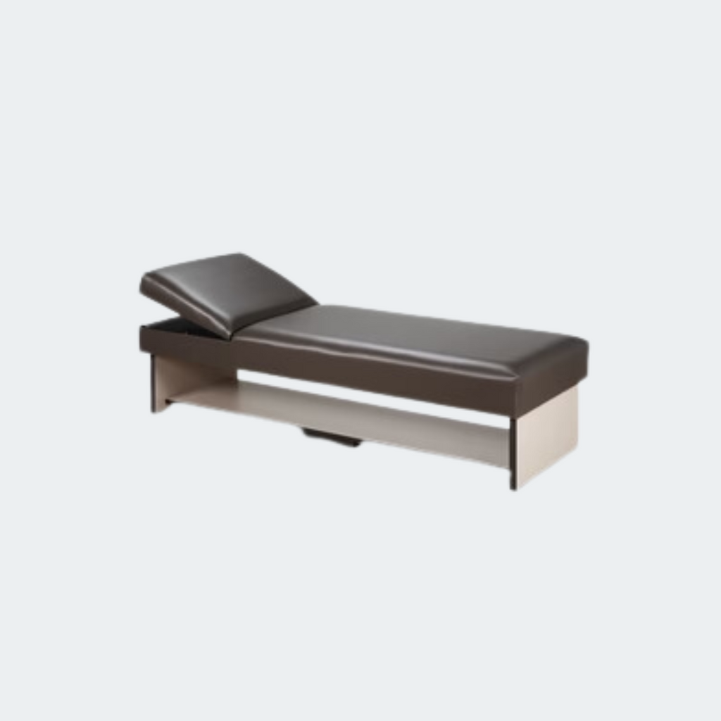 Panel Leg Couch with Full Shelf