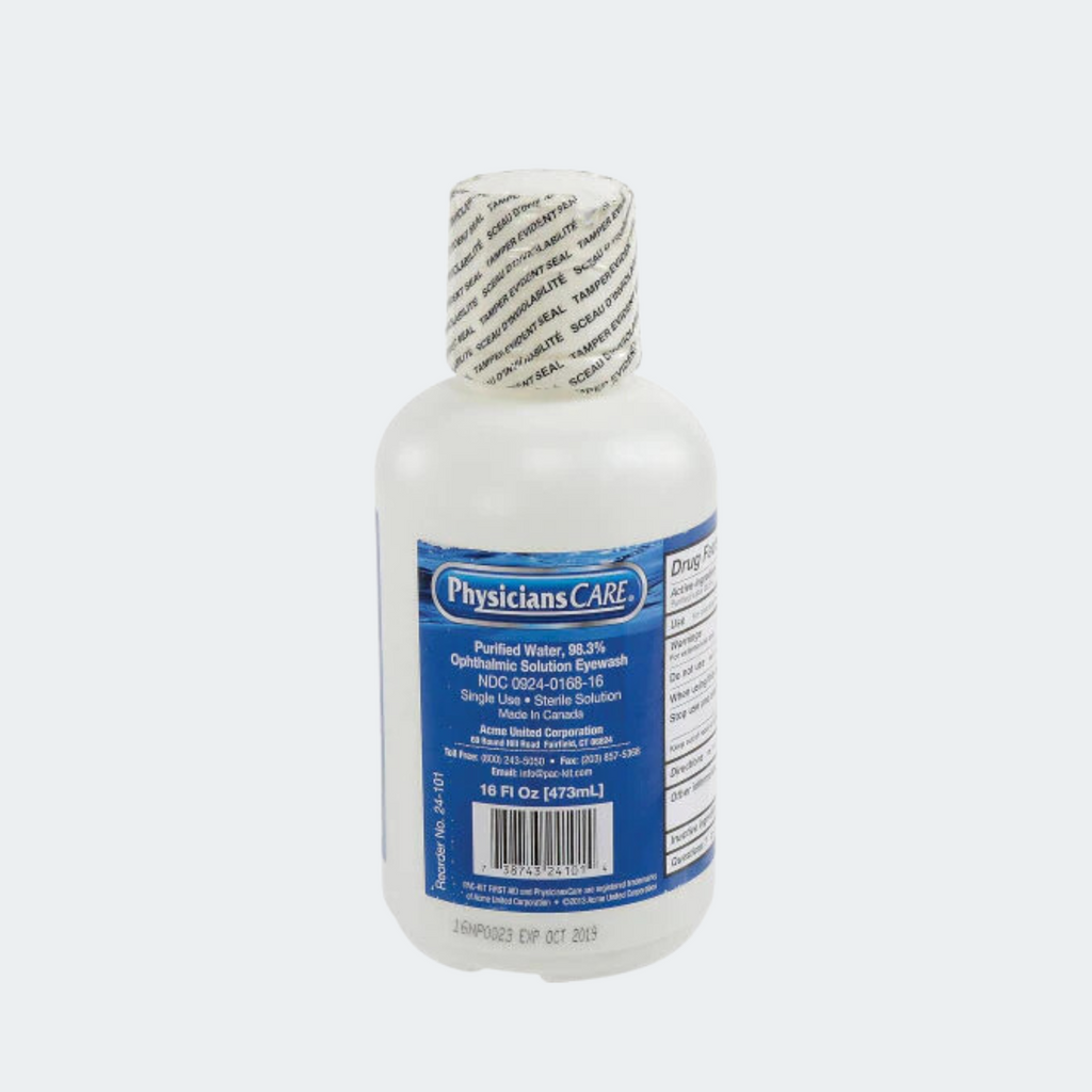 PhysiciansCARE® 16 oz. Sterile Solution Emergency Eye Wash Station Refill Bottle