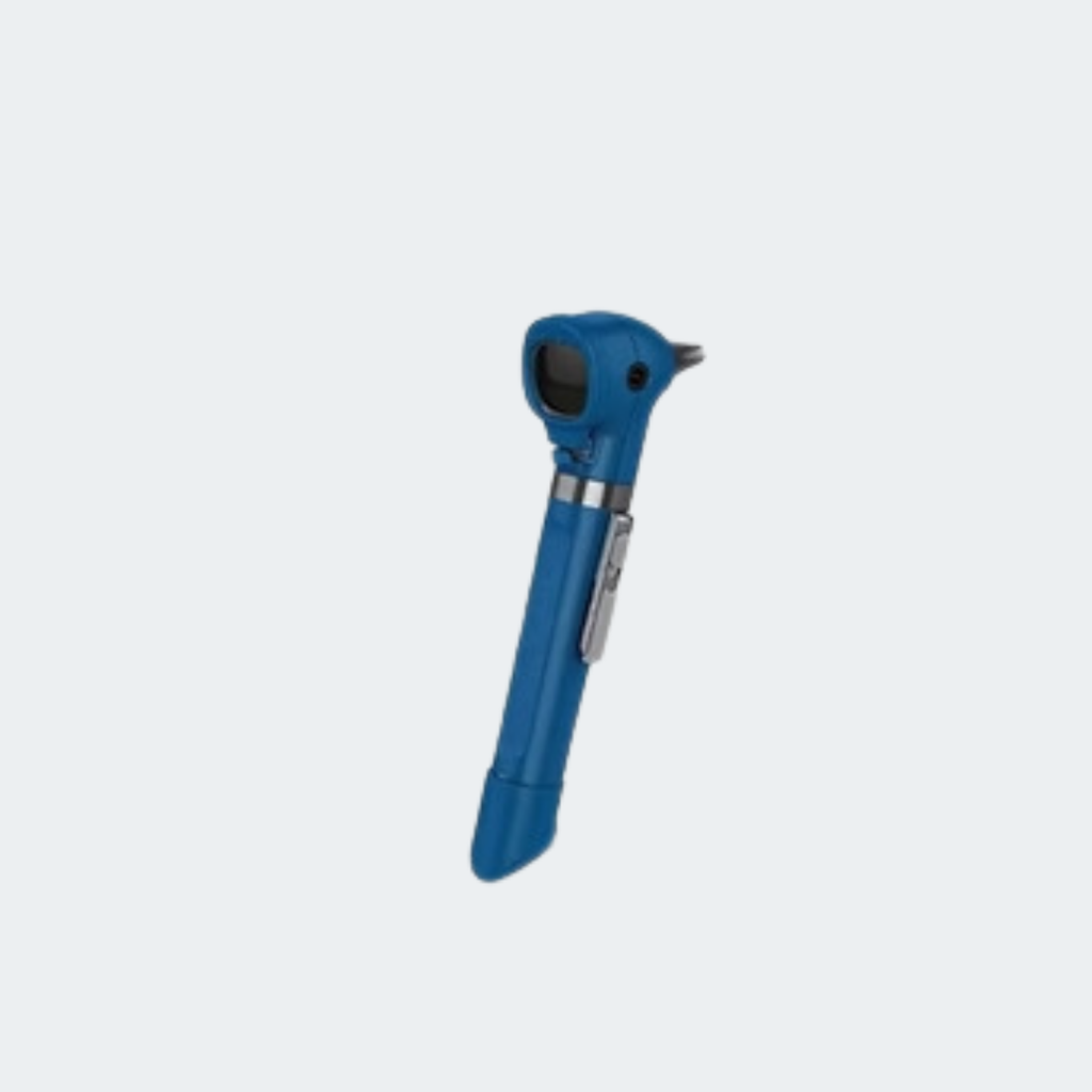 Pocket Otoscope with Soft Case, LED Fiber Optic, 3.5V, Blue 
