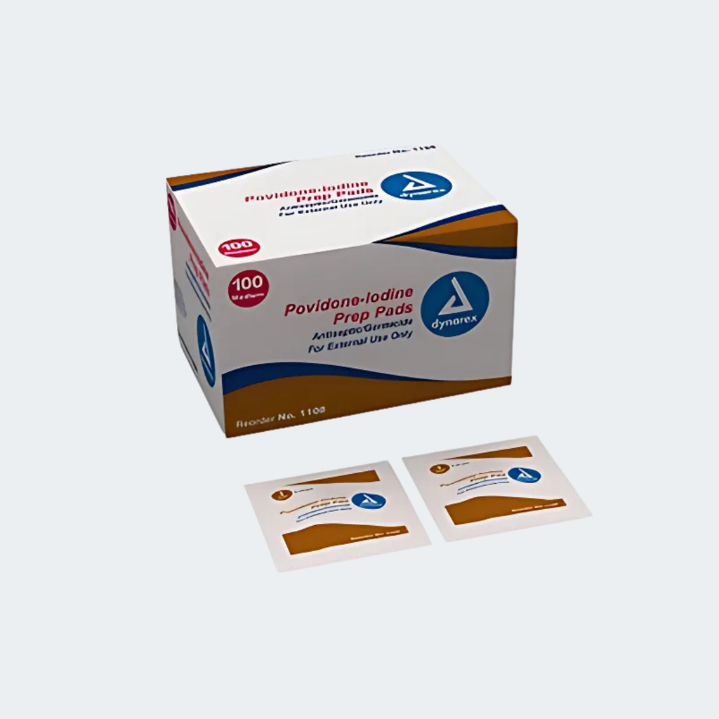 Povidone Iodine Prep Pad 10% Strength Medium Packet 100/BX