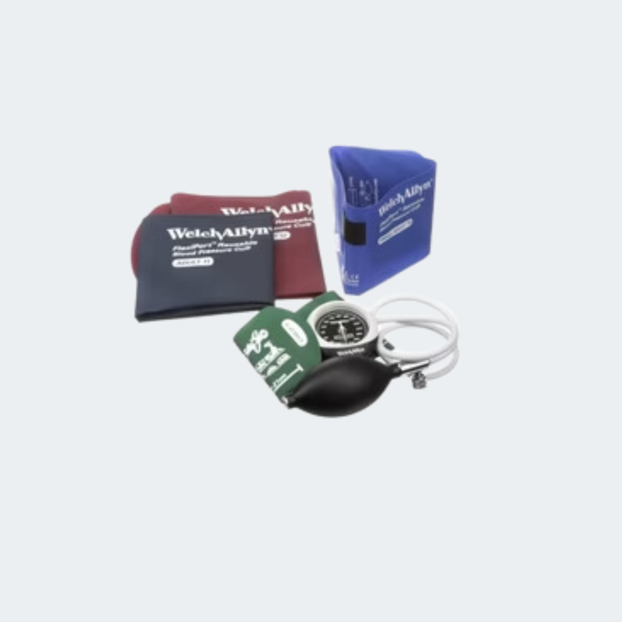 Premium Inflation Bulb and Valve, 4-Cuff Kit: Size 09 (Child Print) to Size 12, FlexiPort, Reusable, 1-Tube Cuffs
