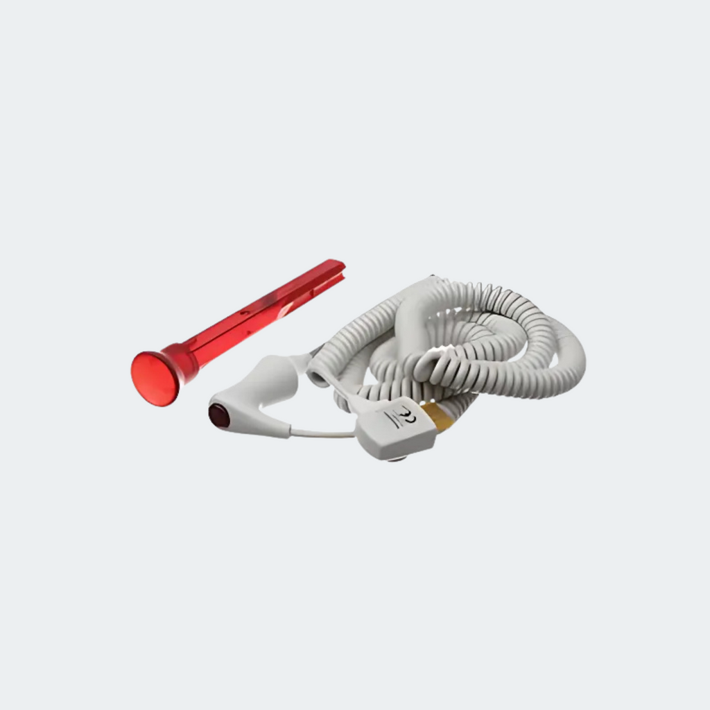 Rectal Temperature Probe and Well Assembly for Monitors, 9.0 ft Cord, Red 