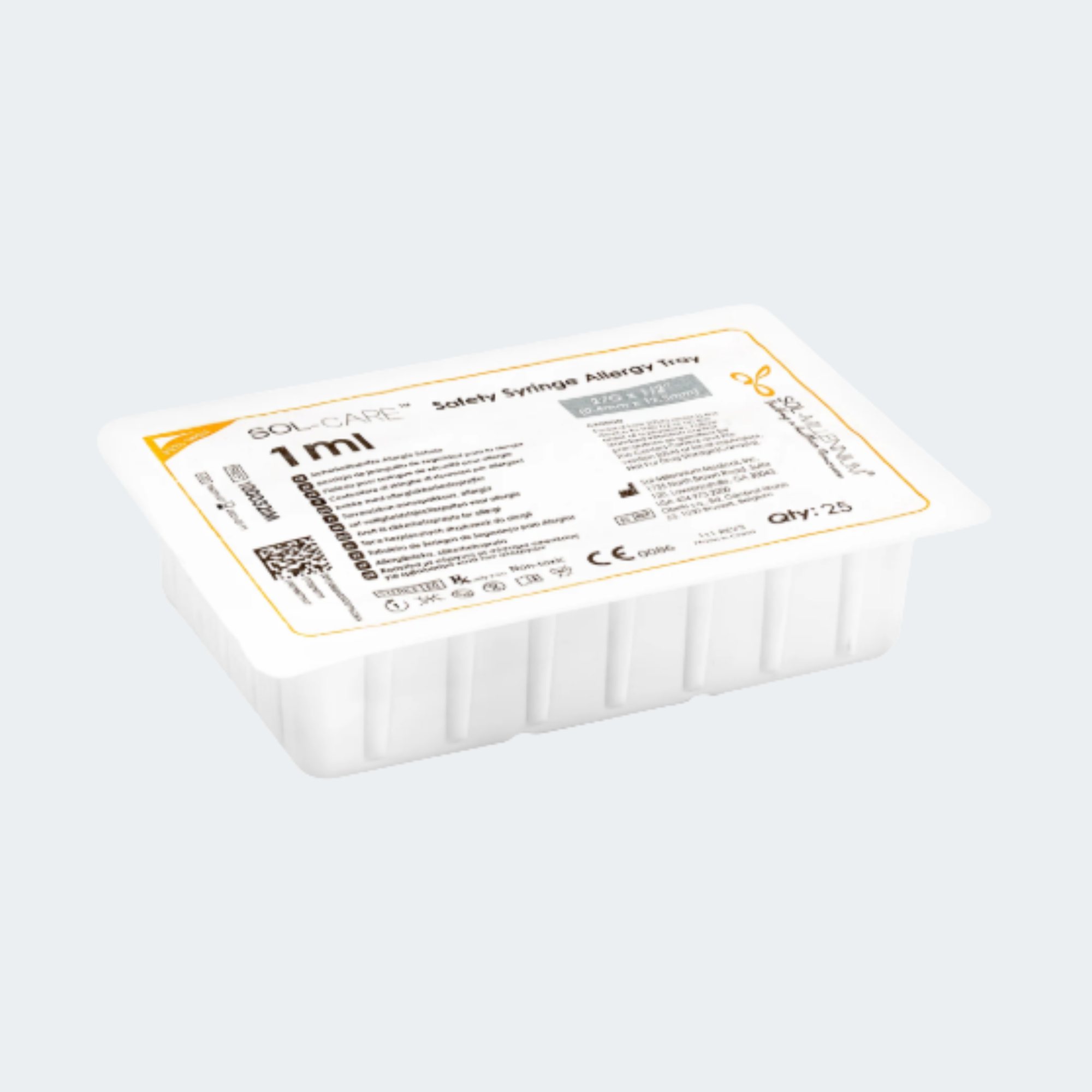 SOL-M 1ml Allergy Syringe Tray 27G*3/8" IDB SKU: 181027IDBT