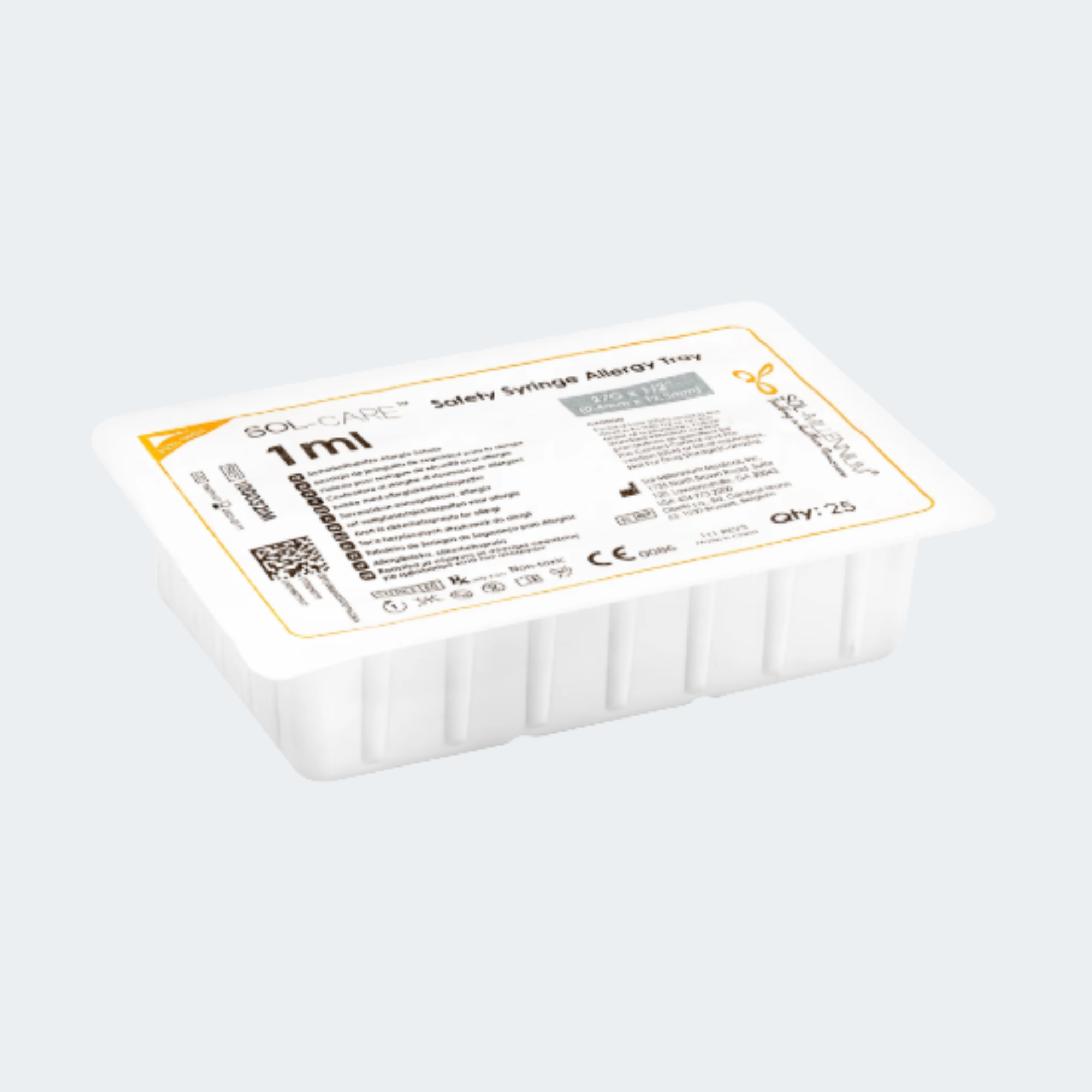 SOL-M 1ml Mixing Syringe Tray 23G*1/2" SKU: 181023T