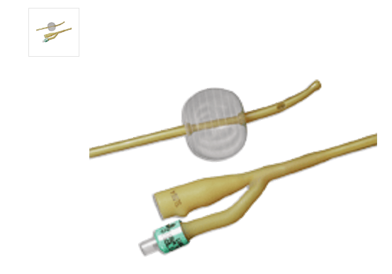 Foley Catheter, 2-Way Carson Model, 5mL Balloon, 16FR (1/EA)