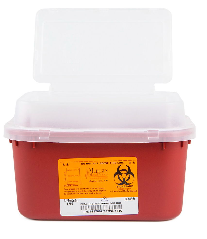 Stackable Sharps Container 1 Gallon Red