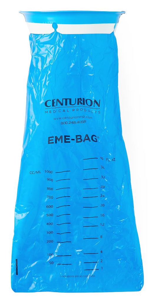 Centurion Emesis Bag w/Ring & Graduations Blue HDPE