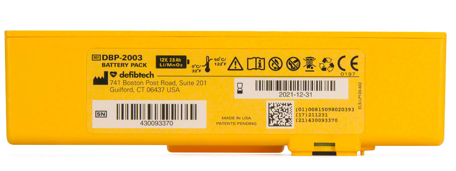 4-year Battery for Defibtech Lifeline VIEW/ECG/PRO AEDs DCF-2003