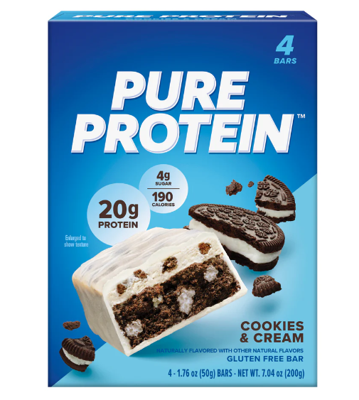 Pure Protein Bars Cookies & Cream (6EA/BX, 8BX/CA=48EA)