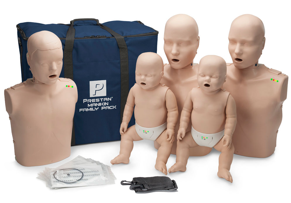 PRESTAN Manikin Professional Medium Skin Family Pack with CPR Monitor Part #:&nbsp;PP-FM-500M-MS