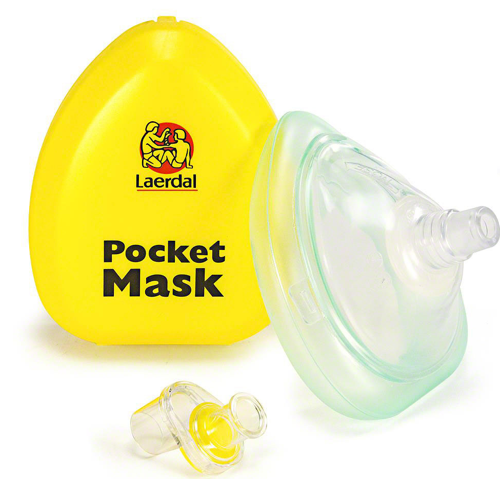 Laerdal Pocket Mask w/o Gloves and Wipe in Yellow Hard Case Part #: 82001933