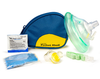 Laerdal Pocket Mask w/Oxygen Inlet & Head Strap w/Gloves in Blue Soft Pack Part #: 83004033