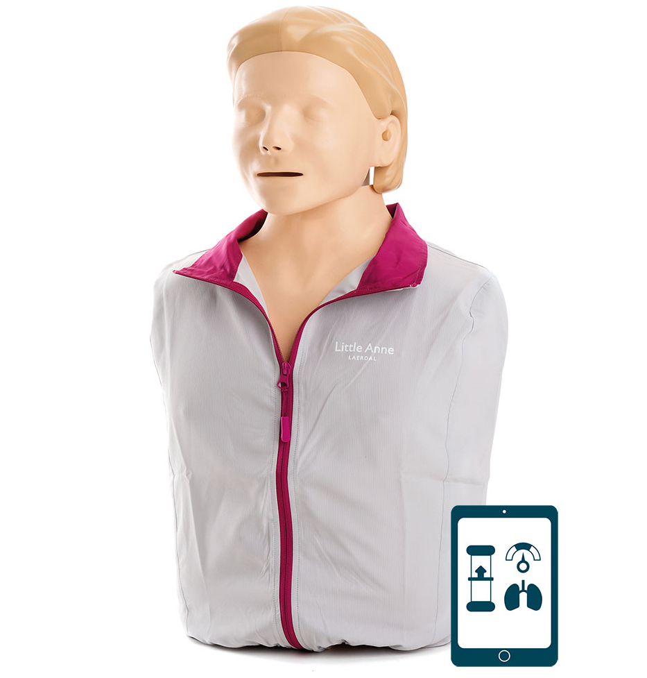 Laerdal Little Anne QCPR with Soft Pack/Training Mat - Light Skin Part #: 123-01050