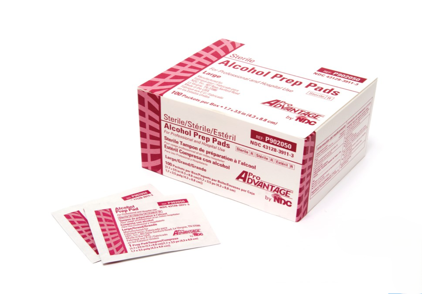 Alcohol Prep Pad Sterile 2Ply 1.75"x3.5" 100/BX, Pro Advantage Sku:P902050