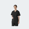 Scrub Tunic Top Comfort Ladies Two Pocket V Neck Navy