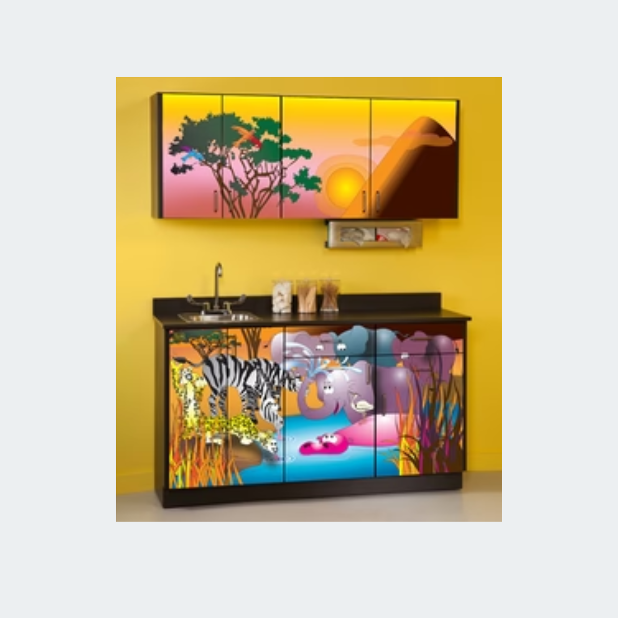 Serengeti Sunrise base and wall Cabinets