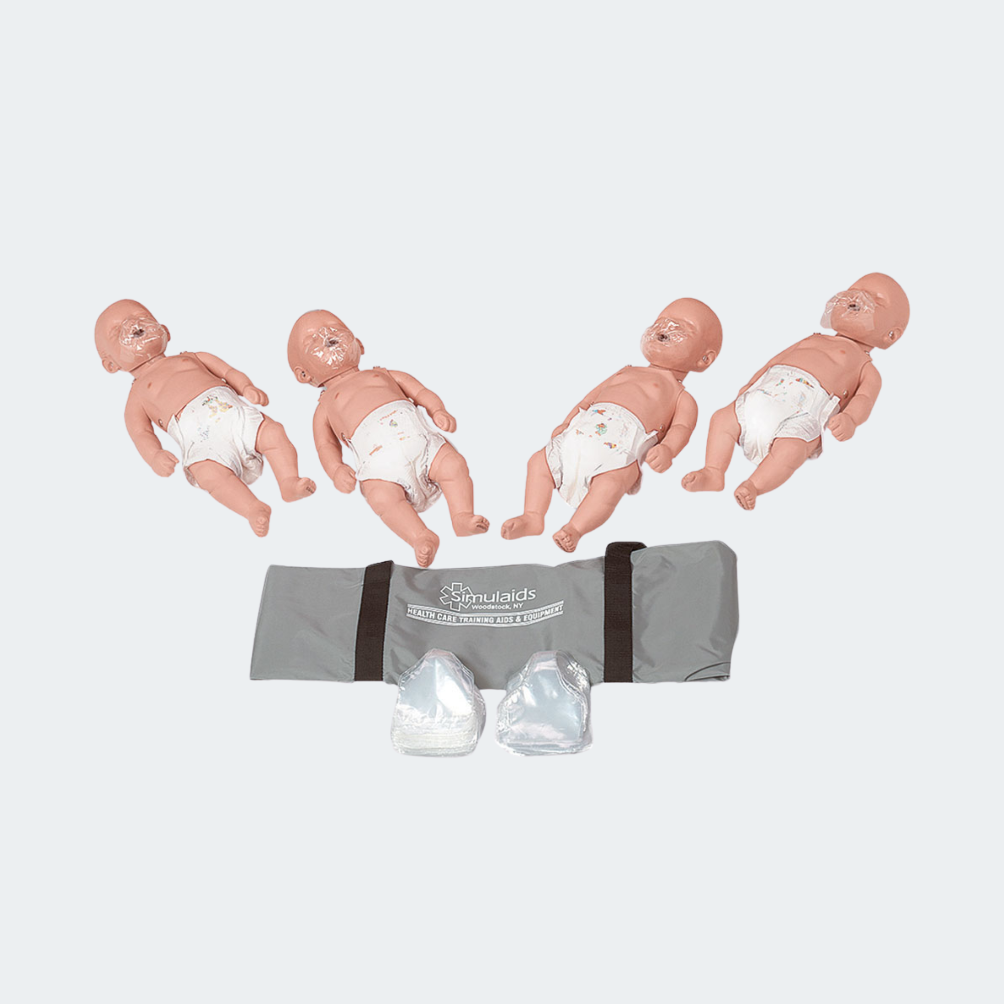Simulaids Sani-Baby CPR Manikin 4-pk w/Carry Bag