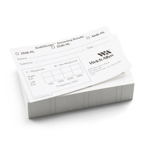 Welch Allyn Recording Form, 25/Pack for AudioScope 3 Screening Audiometer