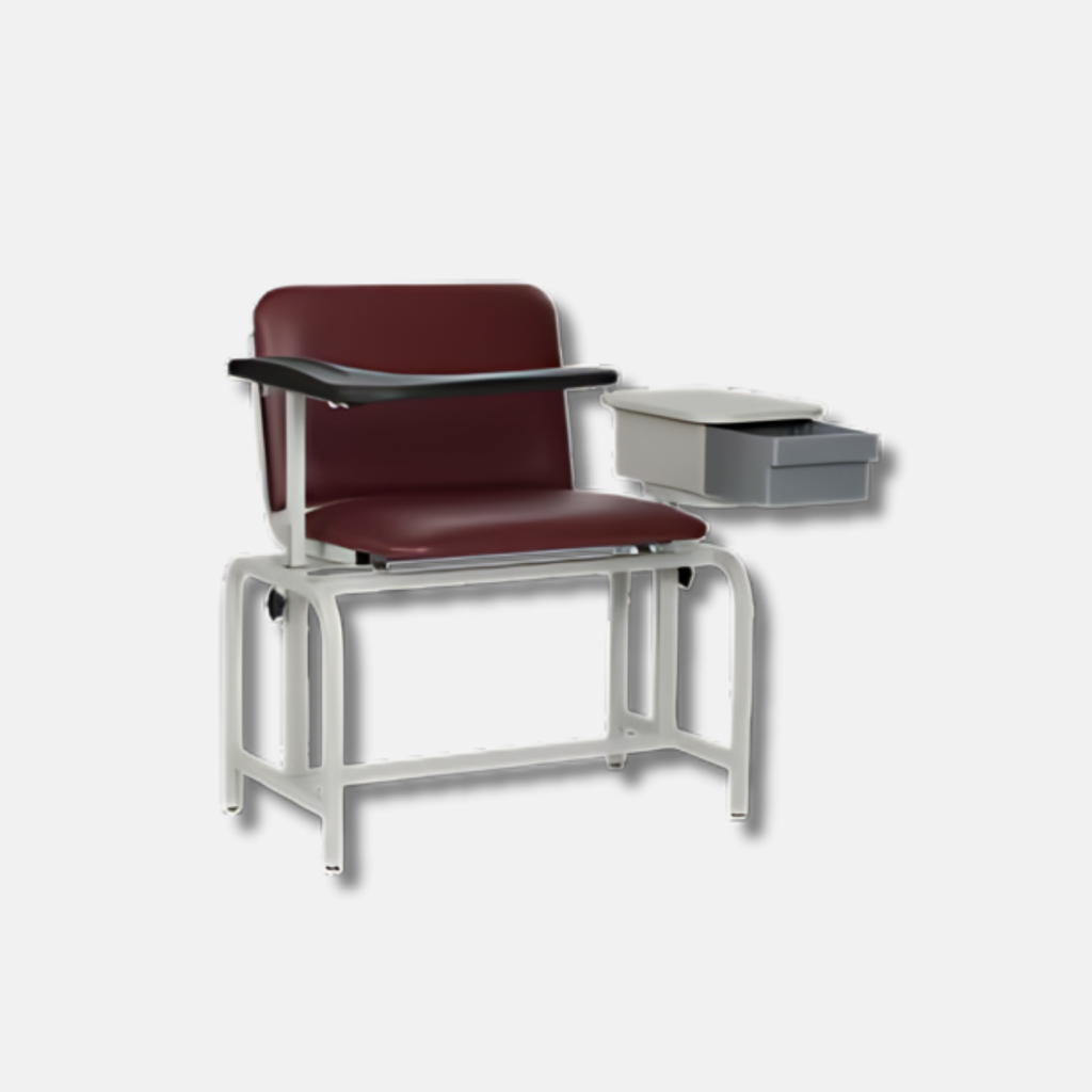 Winco XL Blood Draw Chair Padded Vinyl Grey NR-AB2998 (1/EA)
