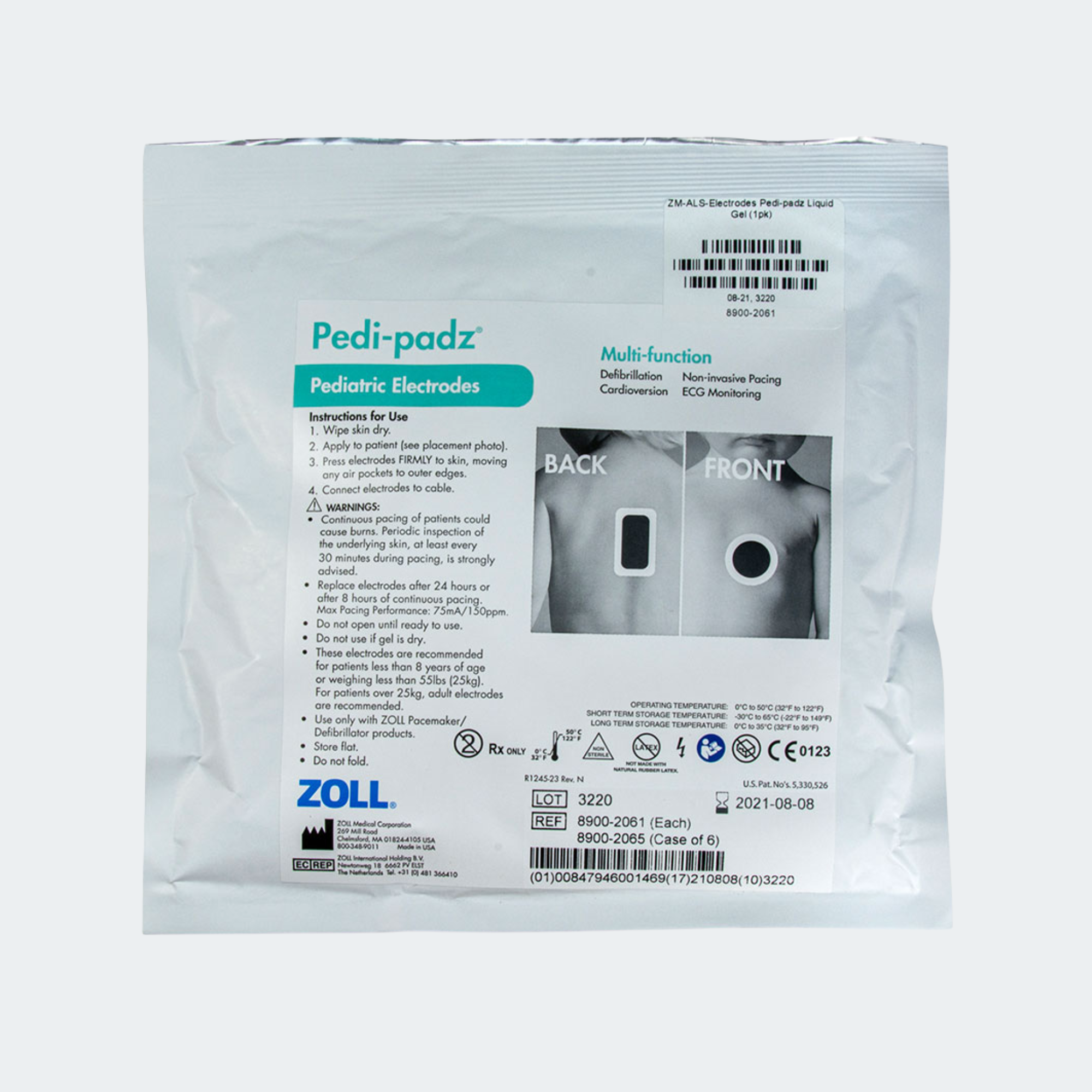 ZOLL Pedi-padz Pediatric Liquid Gel Multi-Function Electrodes