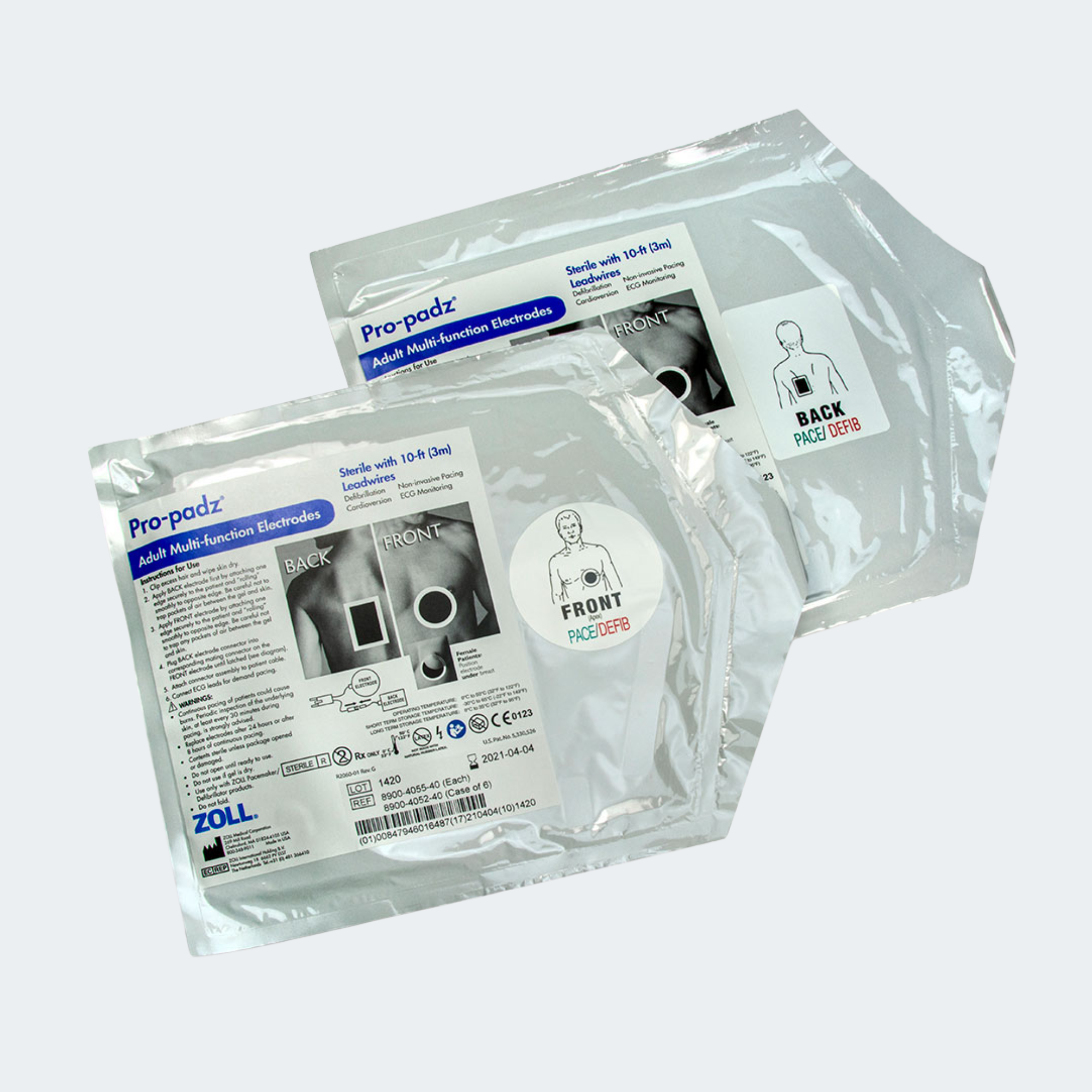 ZOLL Pro-padz Sterile Multi-Function Electrodes with 10-foot lead wires