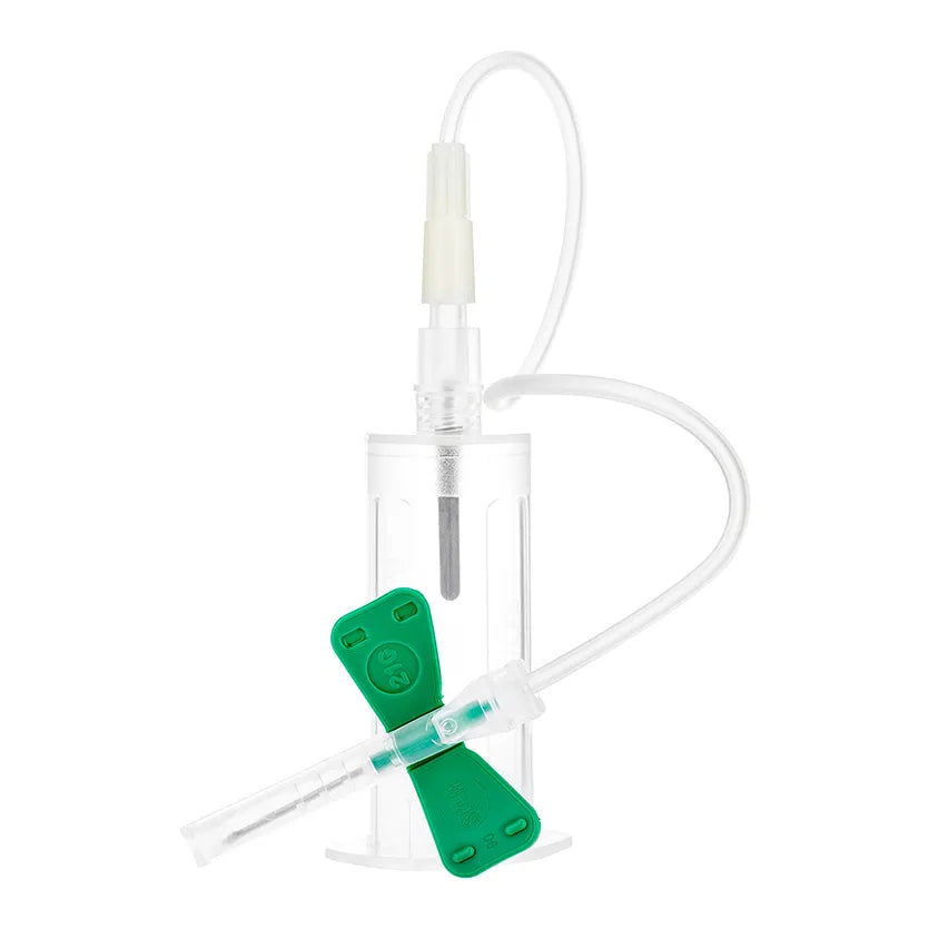Sol-Care Safety Winged Blood Collection Needle with Pre-attached Holder 25G x 3/4" w/ 12 tubing SKU:SBH2512