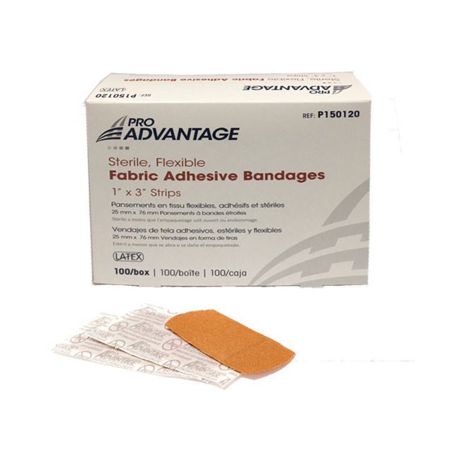 ProAdvantage Flexible, Fabric Adhesive Bandages, Sterile, 1"x3"