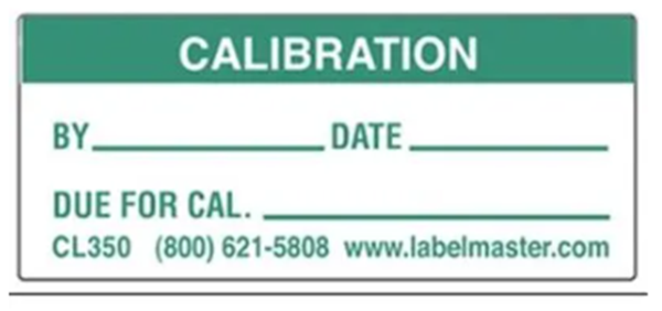 Calibration Labels, 1.75"x0.75"