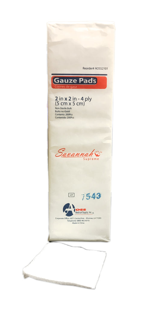 AOSS Gauze Pad 2 x 2 Inch, 4-Ply (Non-Sterile) - BAG or CASEAOSS Medical SupplyGauze PadAOSS Medical Supply