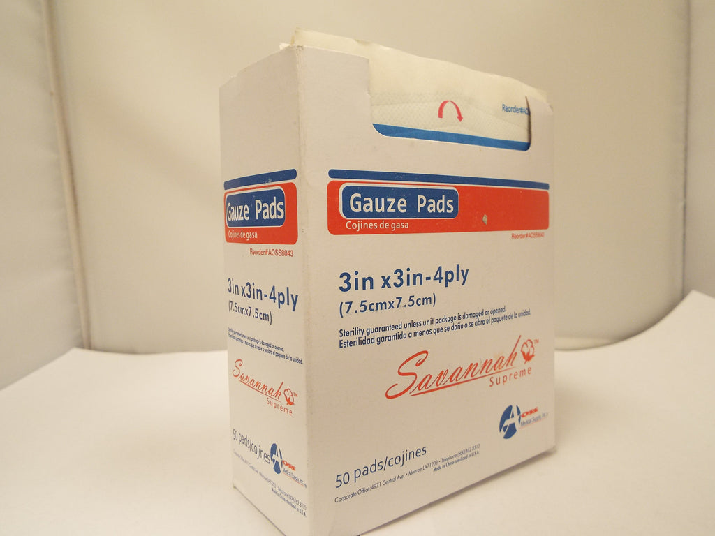 AOSS Gauze Pad, 3 x 3 Inch, 4-Ply (Sterile 2s)AOSS Medical SupplyNon-Woven SpongeAOSS Medical Supply