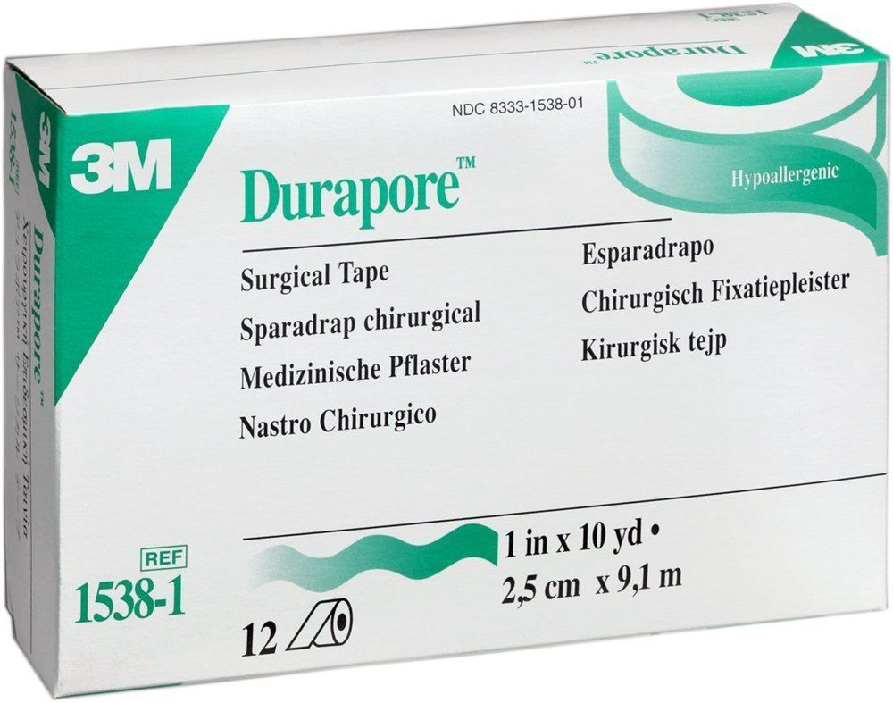 3M 1538-1 Durapore Surgical Tape 1in x 10yd (12/Bx) (x) - GB TECH USA