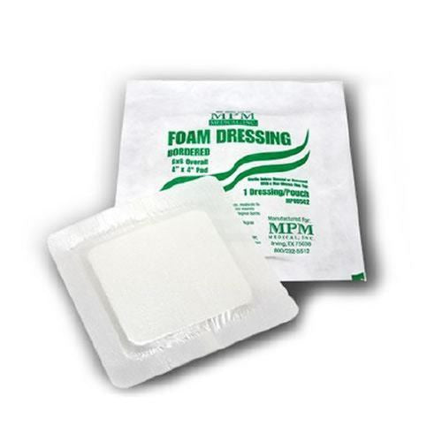 MPM Foam Dressing, Sterile, 4 x 4 Square with Border, Fenestrated (30/BAG)