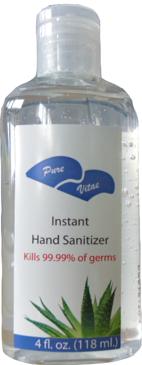 Hand Sanitizer AOSS Pure Vital&reg; 4 oz. Alcohol (Ethyl) Gel BottleAOSS Medical SupplyHand SanitizerAOSS Medical Supply